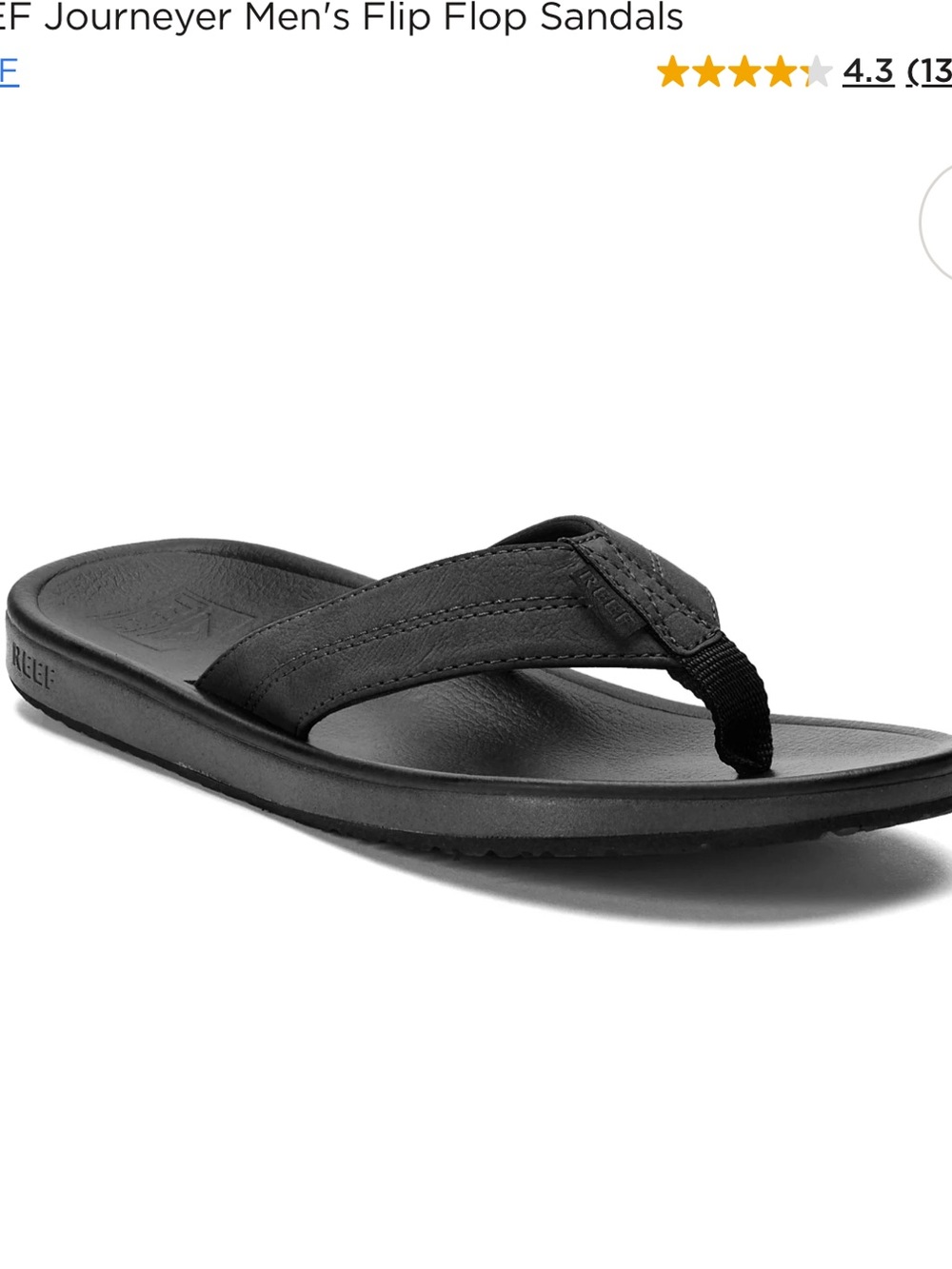 Reef Men's Black Flip-Flop Sandals Journeyer
